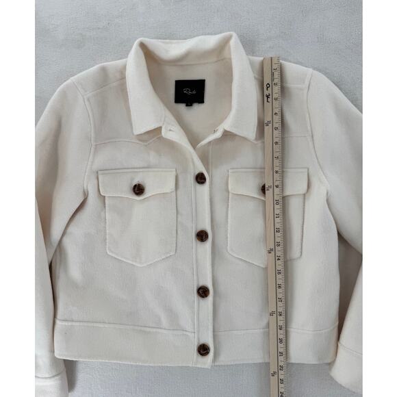 RAILS Womans Jacket Easton Ivory Wool Blend Cream White Cropped Coat Large - Picture 7 of 9
